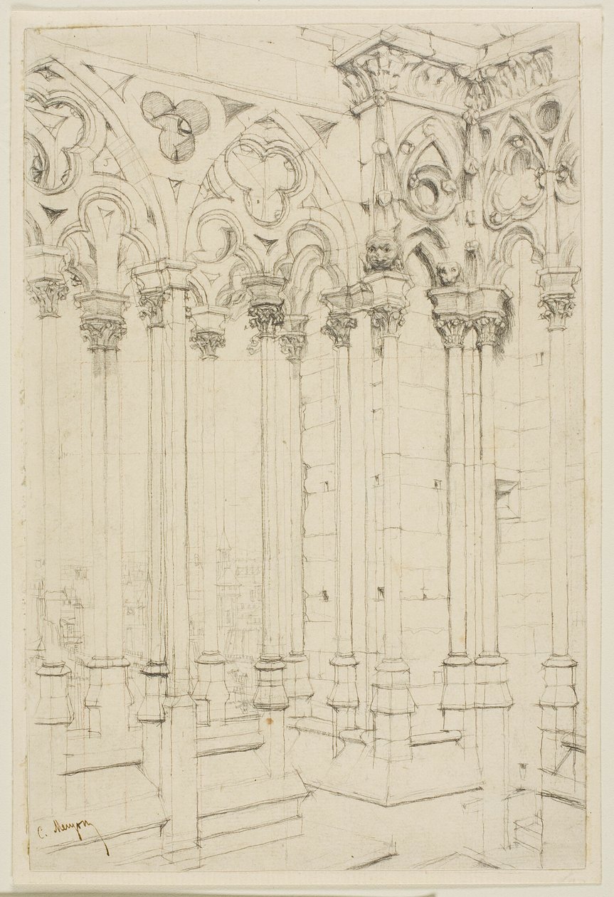 Galleriet i Notre-Dame, Paris av Charles Meryon