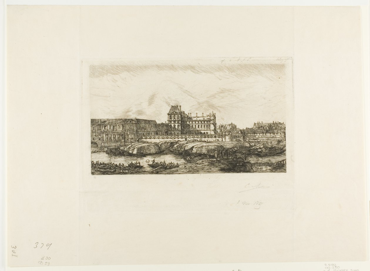 Gamla Louvren, Paris, 1651 av Charles Meryon