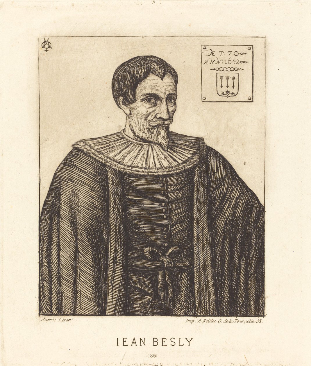 Jean Besly av Charles Meryon after Jaspar Isacsz