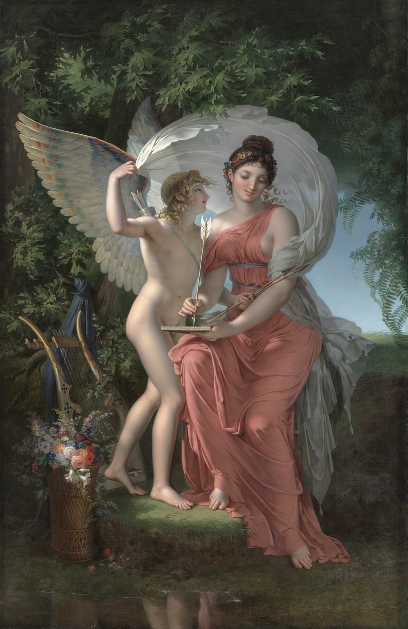 Erato, Muse of Lyrical Poetry, 1800. av Charles Meynier