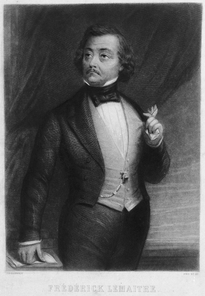 Porträtt av Frédérick Lemaître 1800-1876. av Charles Michel Geoffroy
