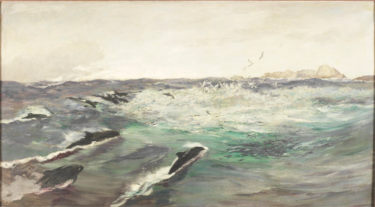 Tumlare som jagar makrill av Charles Napier Hemy