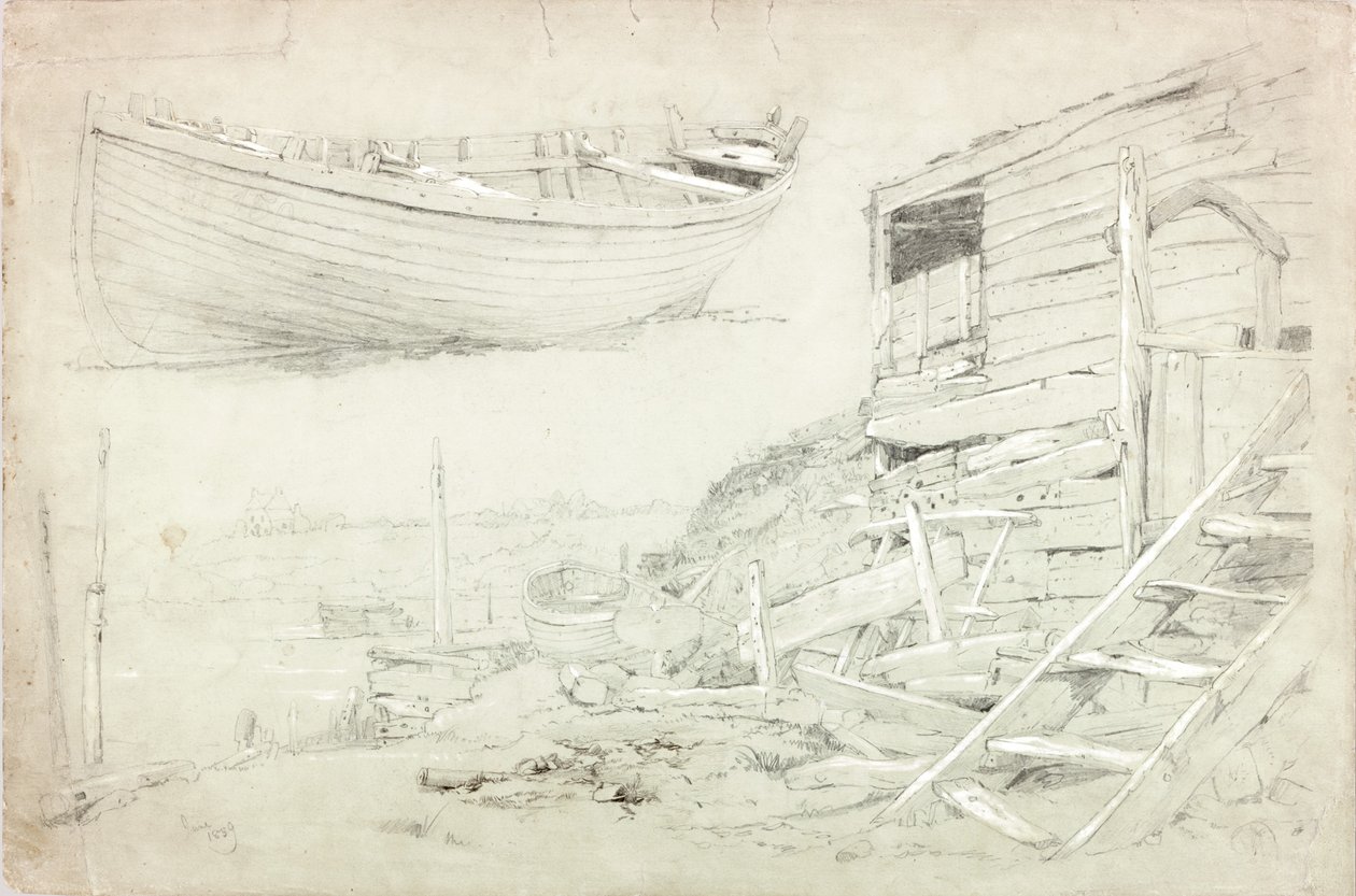 Studier (kroppsfärg och penna på papper) av Charles Napier Hemy