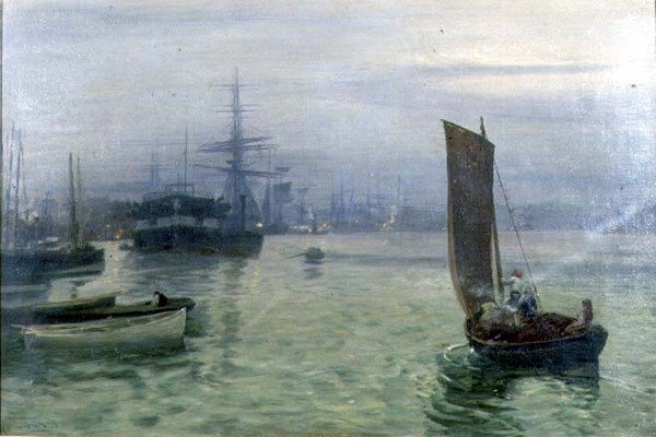 Sista båten in av Charles Napier Hemy