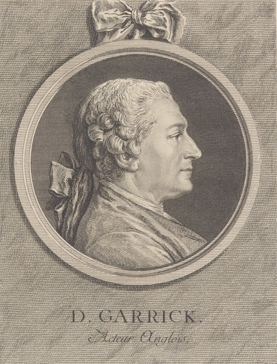 Porträtt av David Garrick, 1764 av Charles Nicolas Cochin