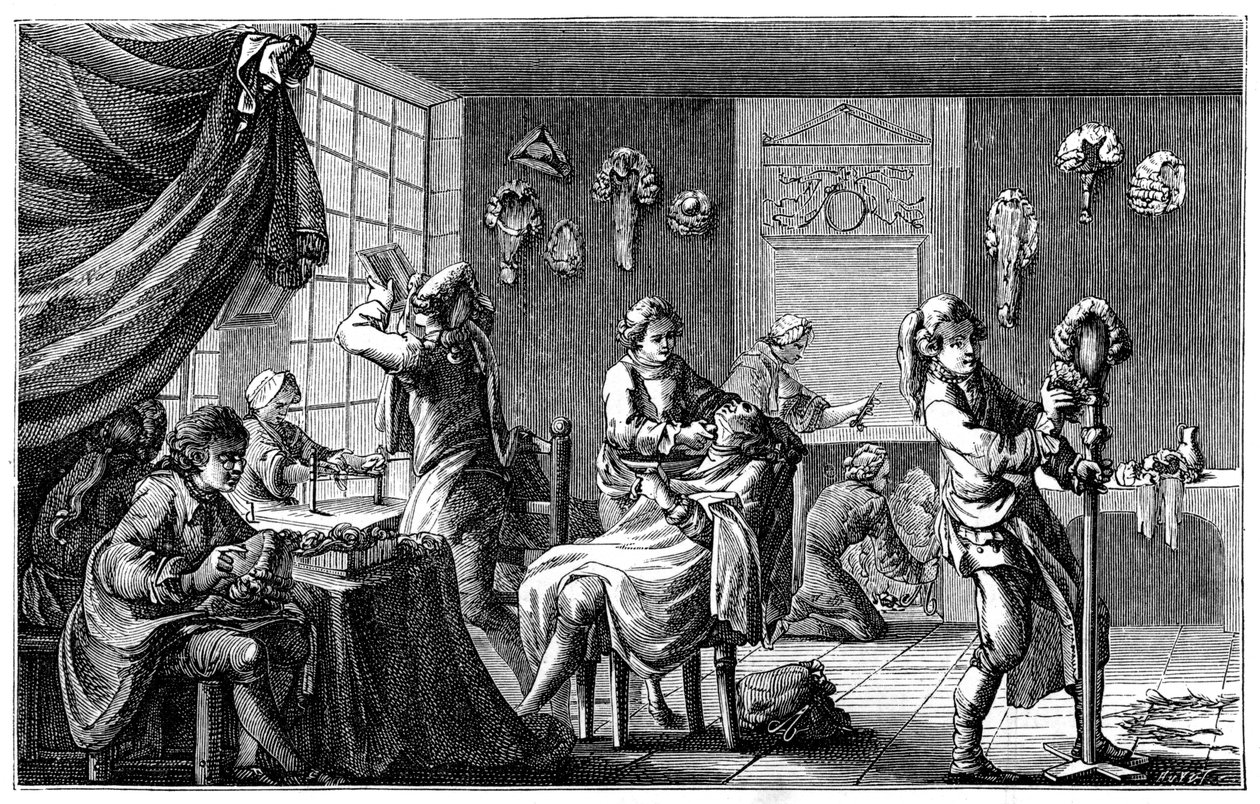 The Barbers Boutique, 1885. av Charles Nicolas Cochin