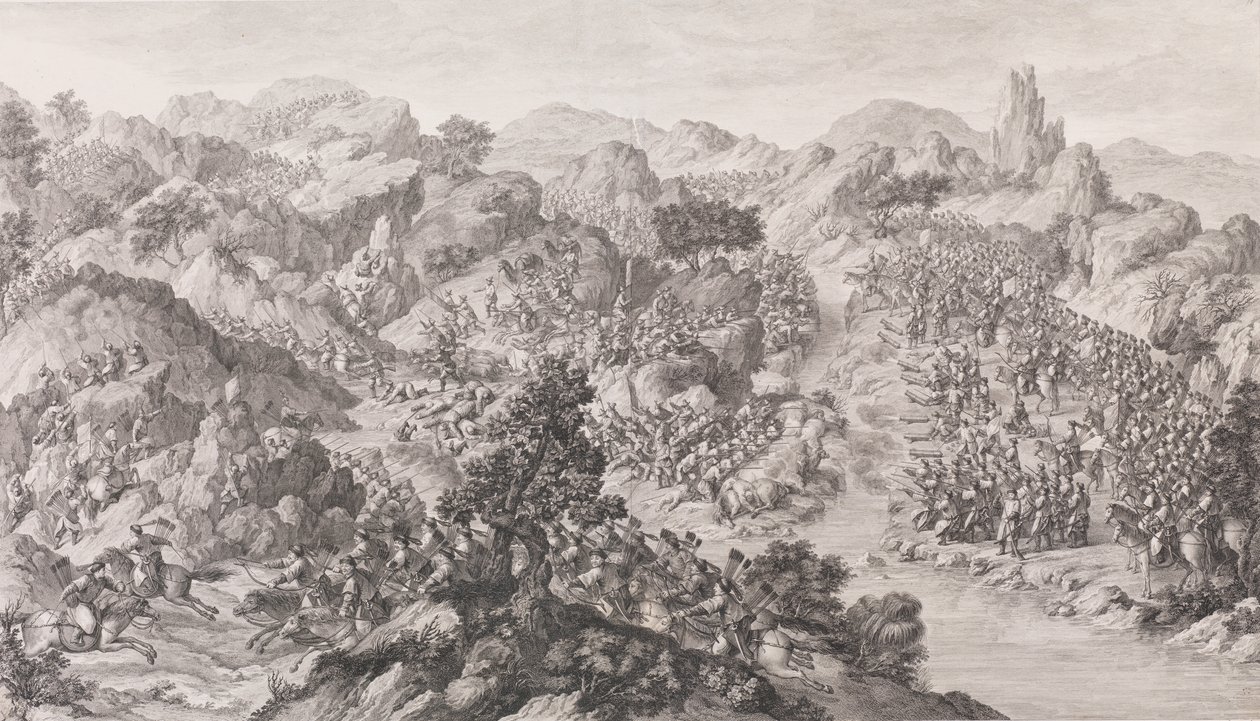 Slaget vid Green-Kol-Nor, 1772 av Charles Nicolas Cochin