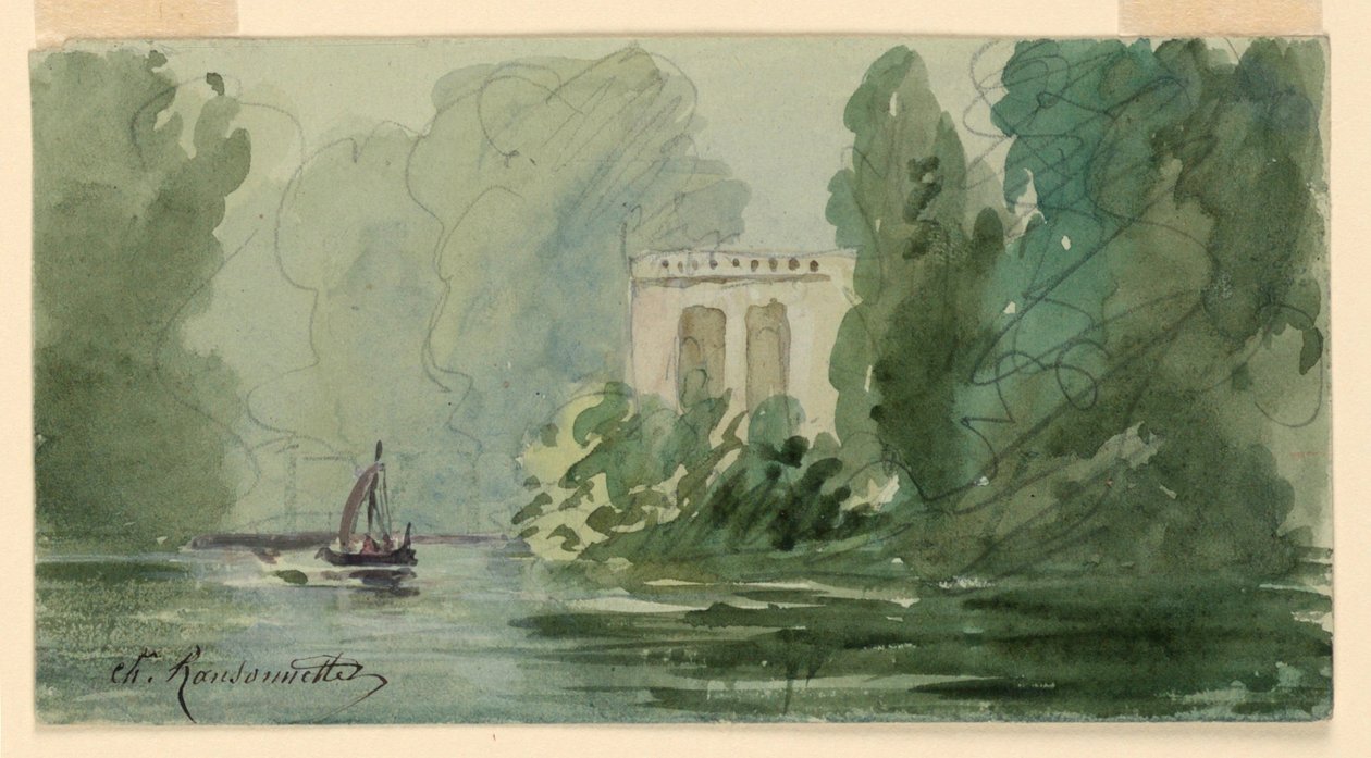 Imaginärt landskap av Charles Nicolas Ransonnette