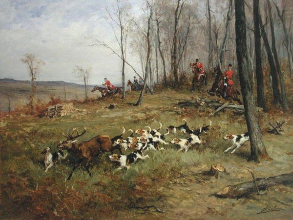 Jakten (olja på duk) av Charles Oliver de Penne