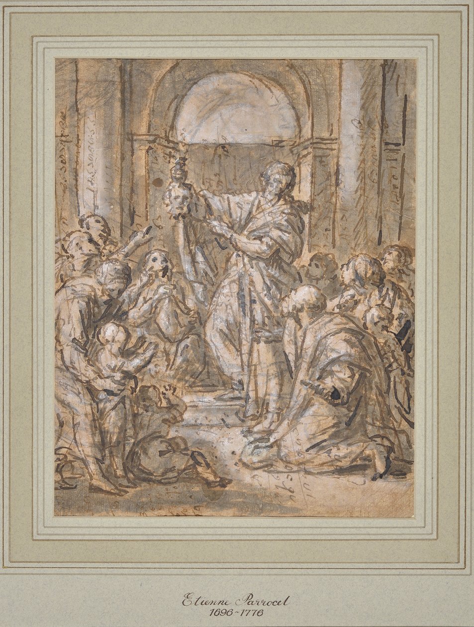 Judith och huvudet av Holopherne (teckning) av Charles Parrocel