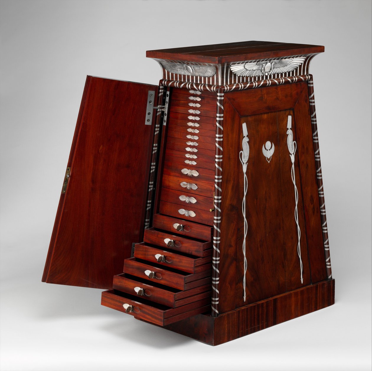 Myntskåp, ca 1815 (mahogny och silver) av Charles Percier