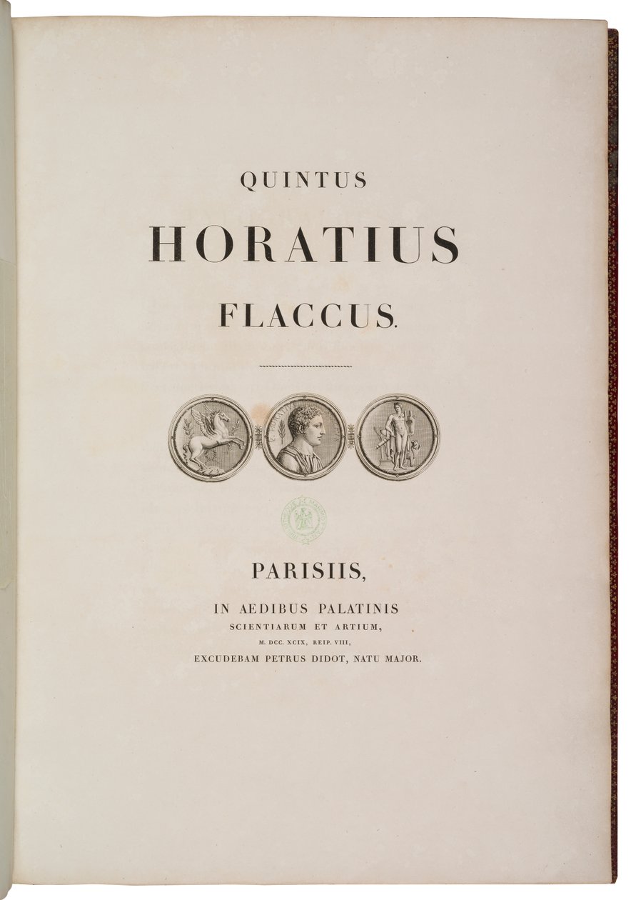 Titelsidan för Quintus Horatius Flaccus av Charles Percier