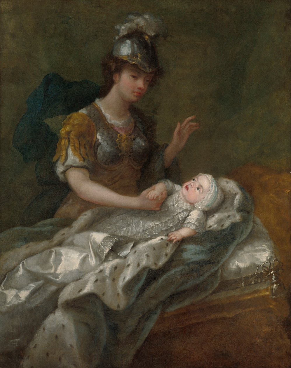 Princess Augusta as a Baby, med Britannia av Charles Philips