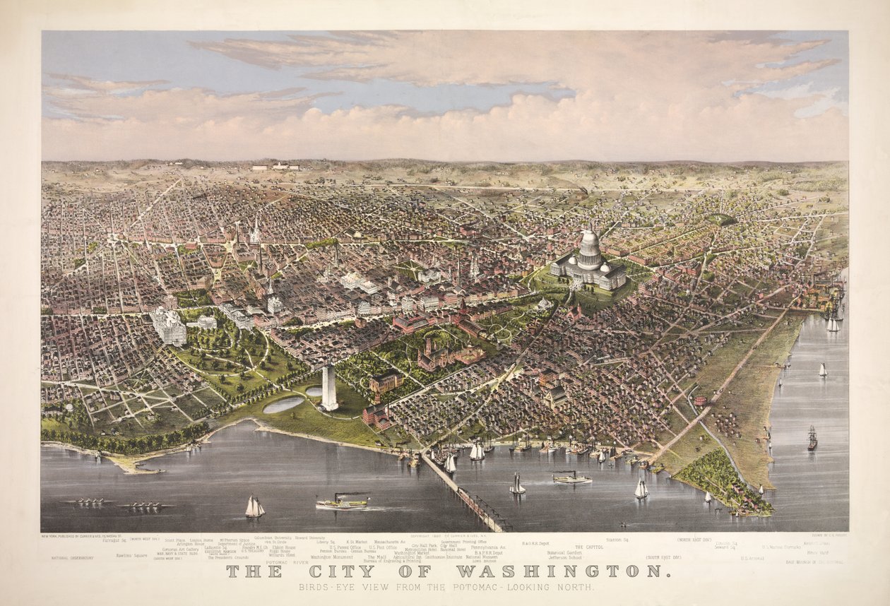 The City of Washington, pub. 1876 av Charles Richard Parsons