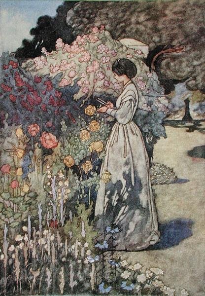 Skärblommor, publicerad 1912 (färg litho) av Charles Robinson