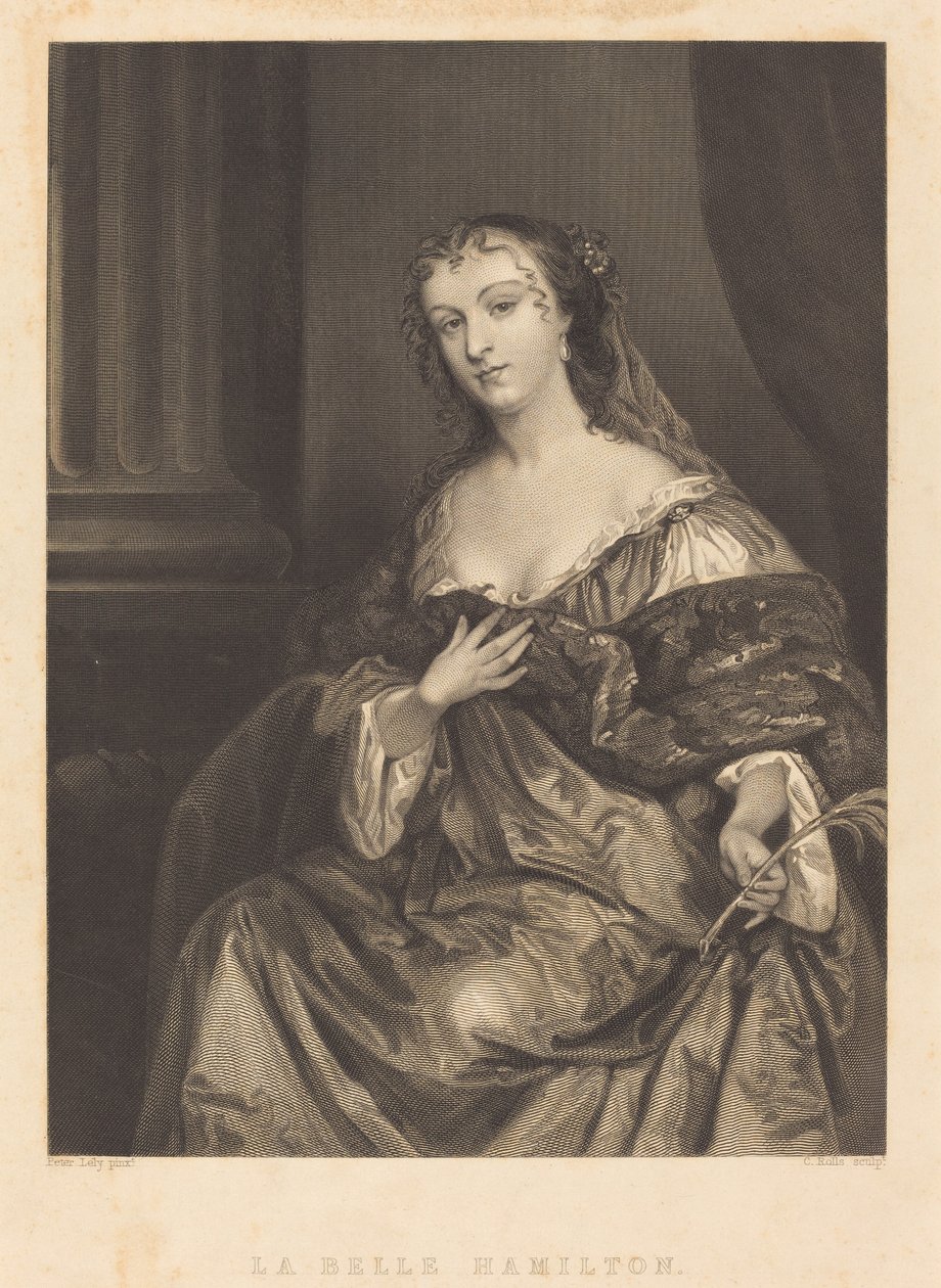 Den vackra Hamilton av Charles Rolls after Sir Peter Lely