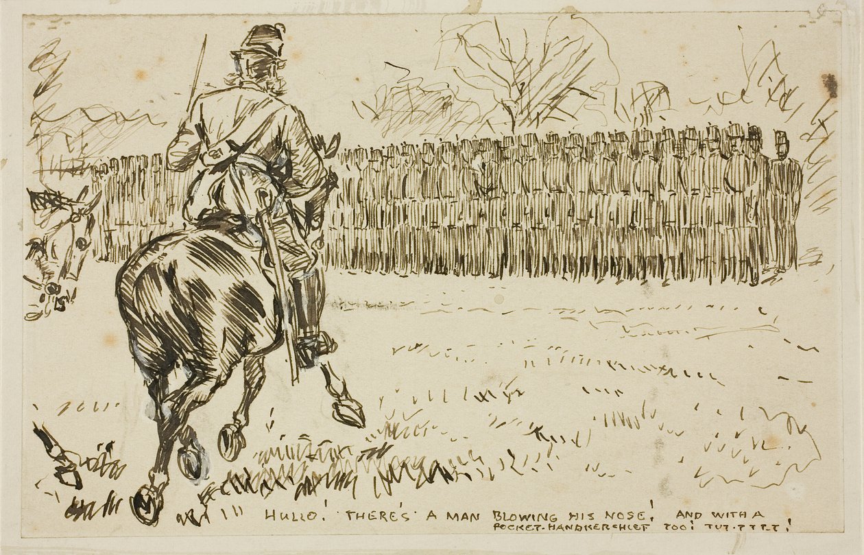 En militär inspektion av Charles Samuel Keene