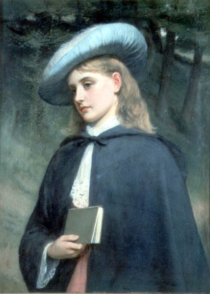 Flicka som håller en bok av Charles Sillem Lidderdale