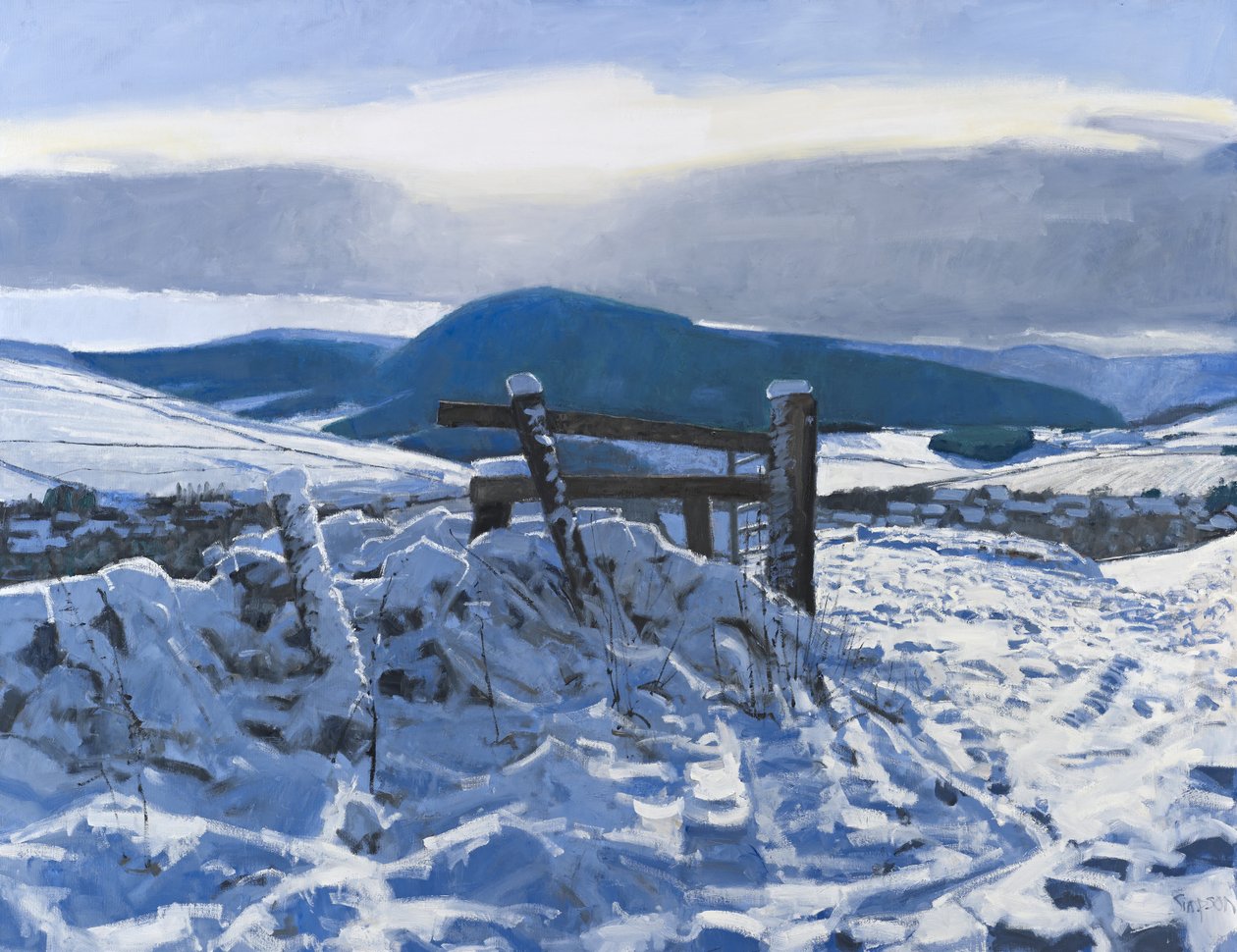 Borders Snow, 2012 (olja på duk) av Charles Simpson