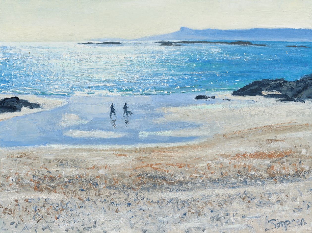 Crossing the Beach, 2014 (olja på duk) av Charles Simpson
