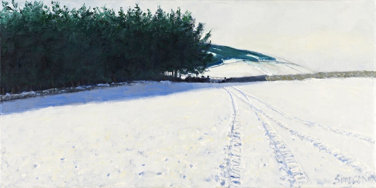 Dark Trees  Snow, 2011 (olja på duk) av Charles Simpson