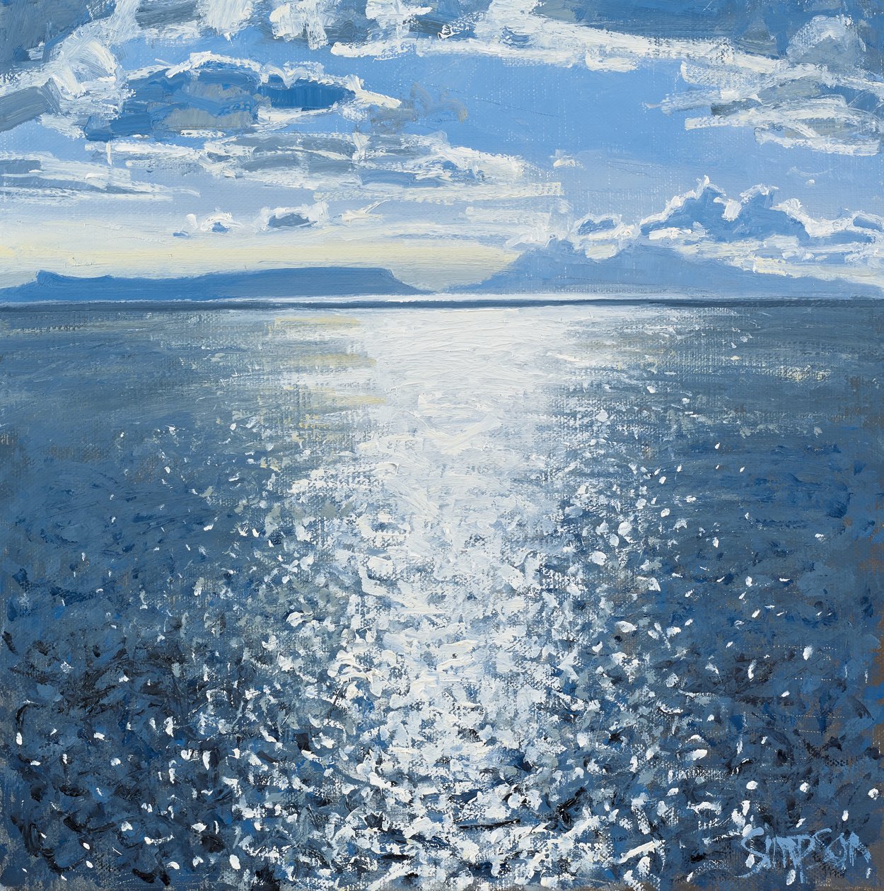 Eigg  Rum Evening, 2014 (olja på duk) av Charles Simpson