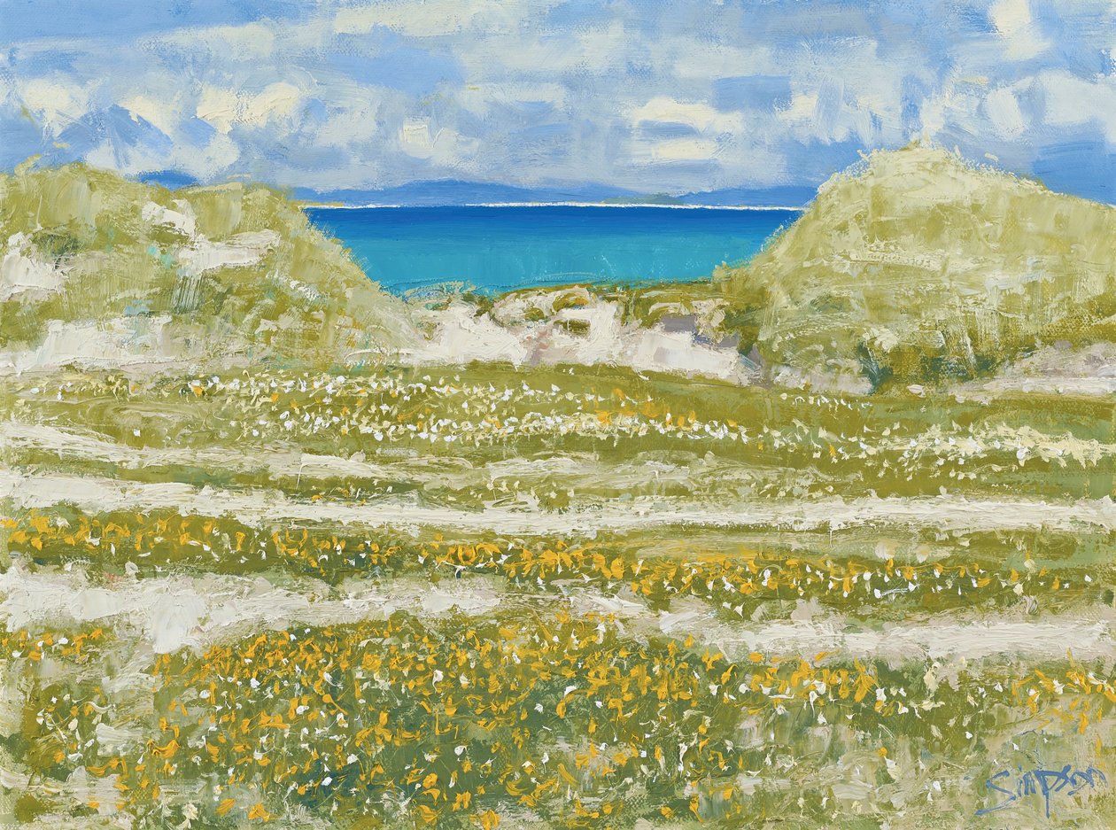 Glimpse of Harris, 2014 (olja på duk) av Charles Simpson