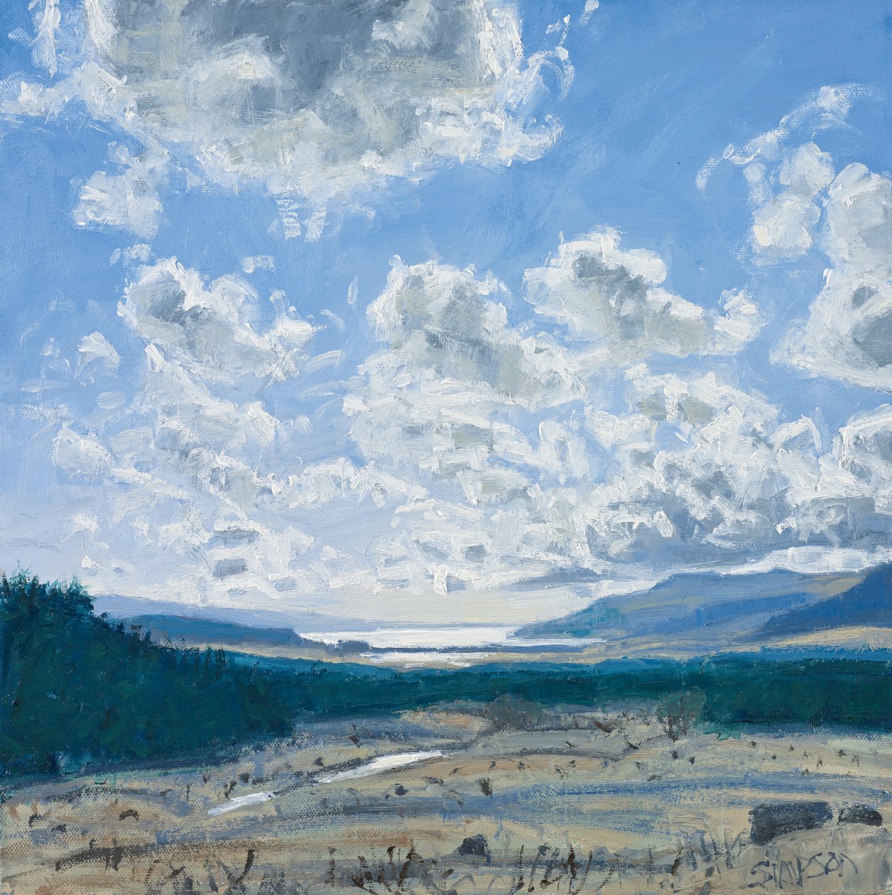 Loch Scridain, Mull, 2013 (olja på duk) av Charles Simpson