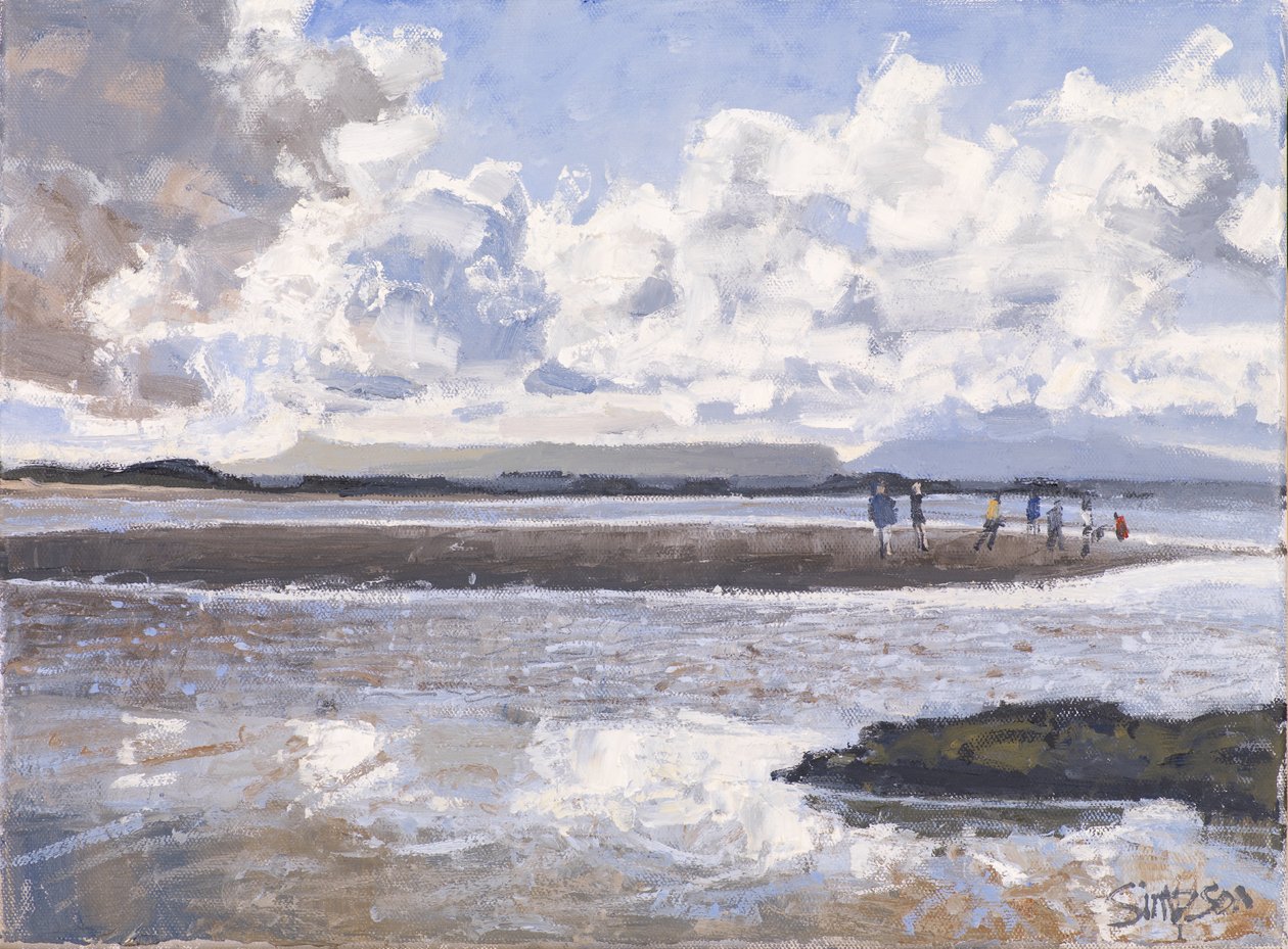 On the Beach, 2017 (olja på duk) av Charles Simpson