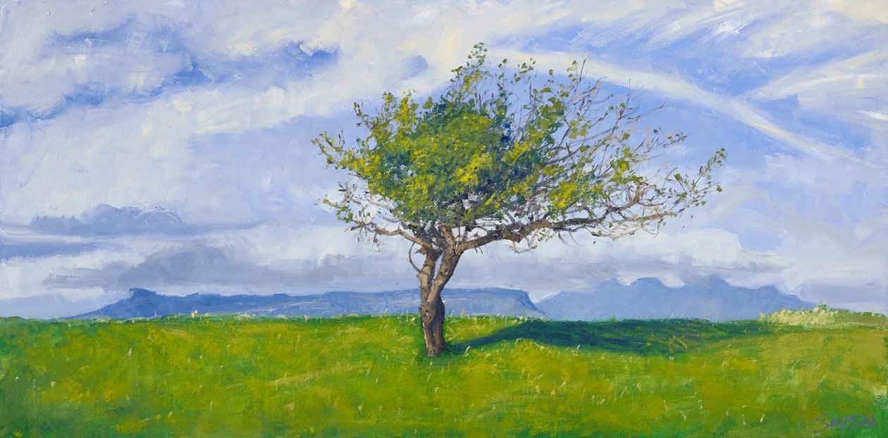 West Coast Tree, 2015 (olja på duk) av Charles Simpson