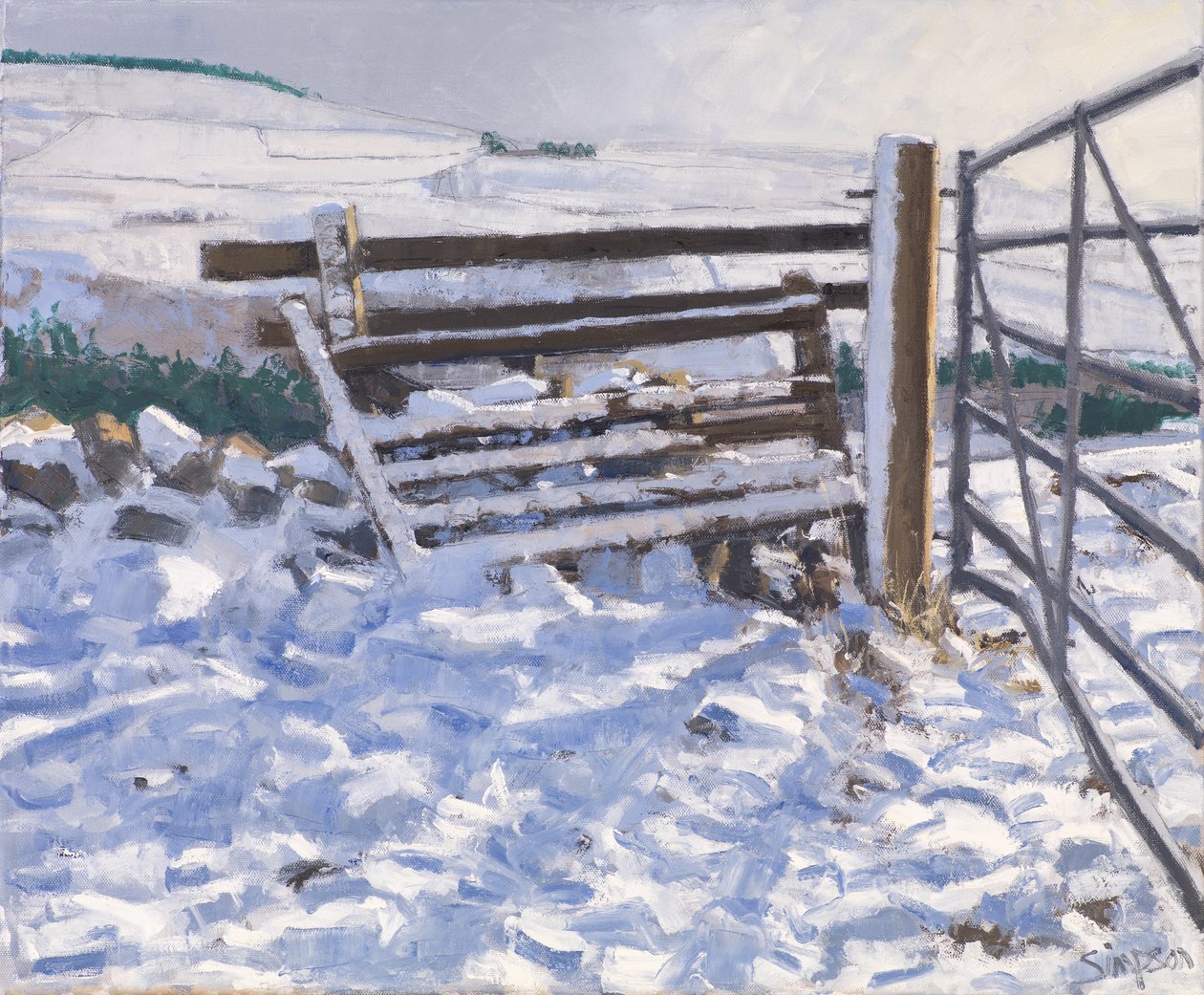 Winter Gate, 2017 (olja på duk) av Charles Simpson