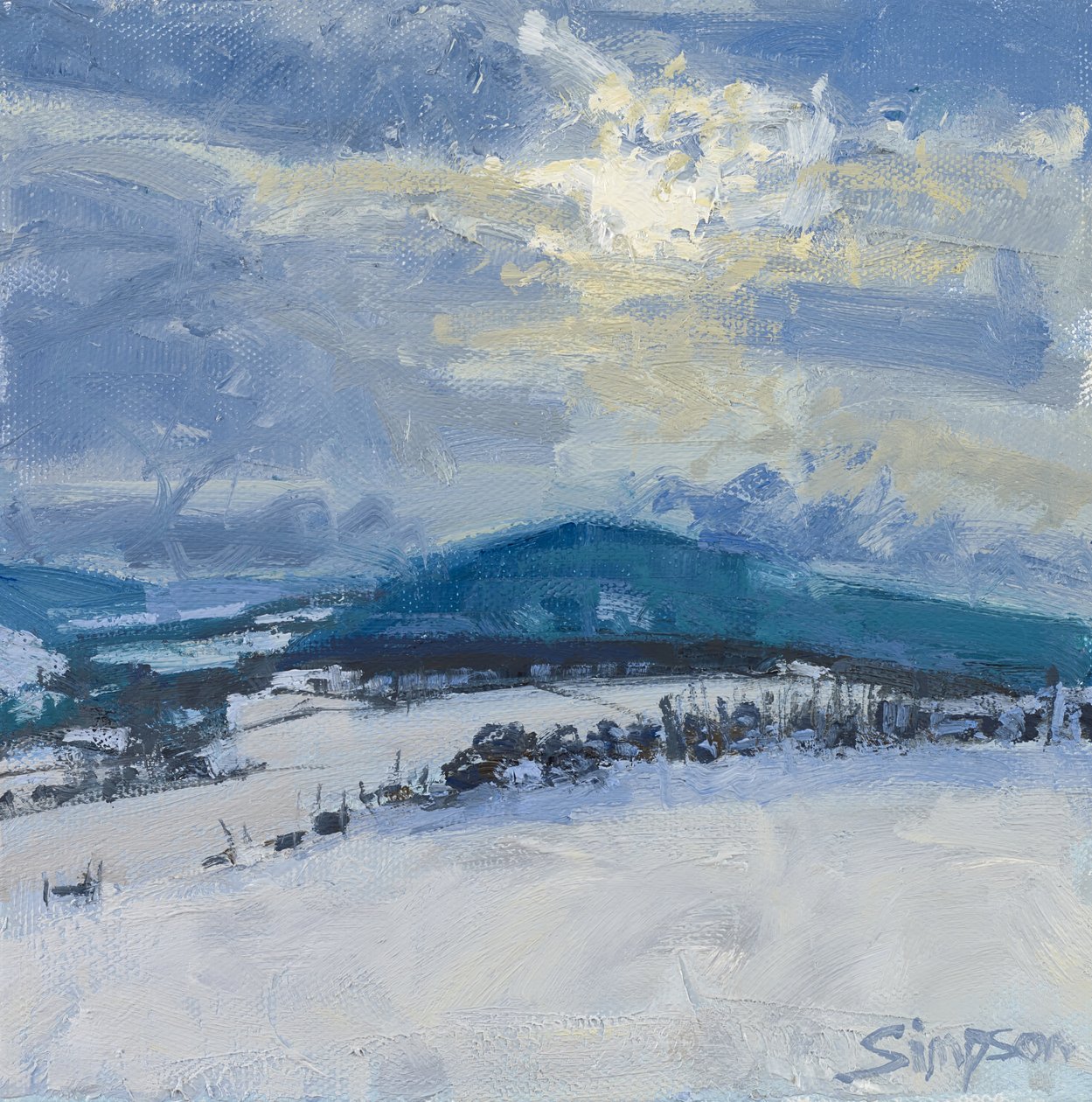 Winter Hill, 2015 (olja på duk) av Charles Simpson
