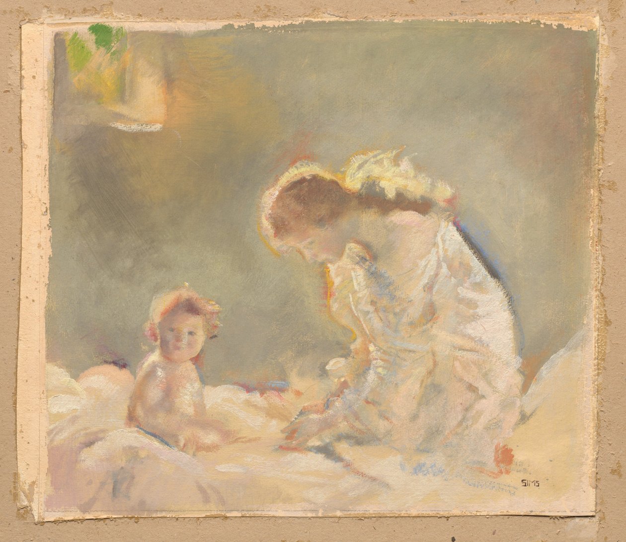 Barngudstjänst, c. 1926. av Charles Sims