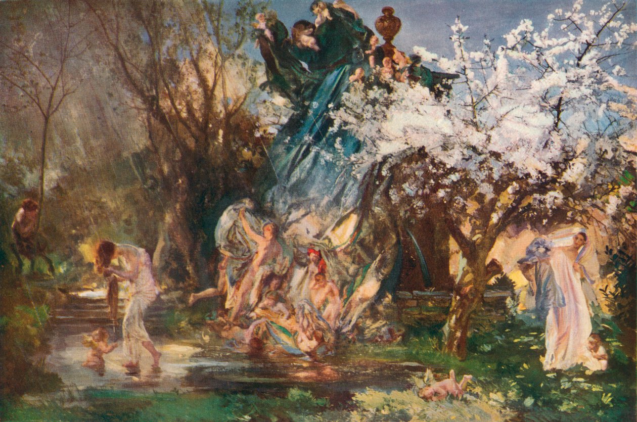 Duschen, c1900-talet av Charles Sims