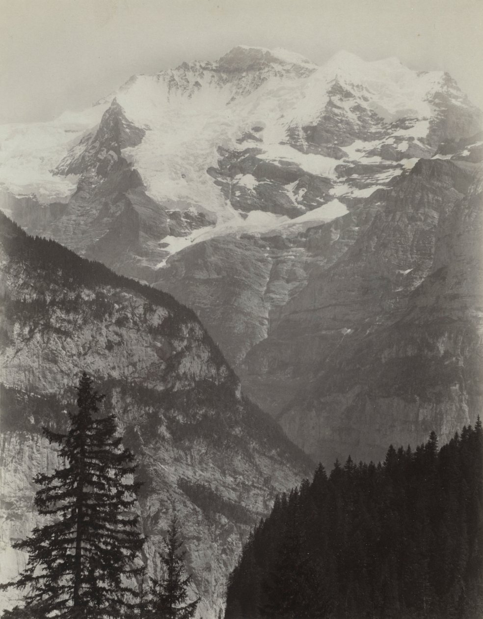 Jungfrau, Utsikt från Mürren, Schweiz, ca. 1860-talet. av Charles Soulier