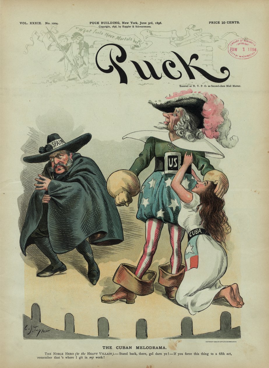 The Cuban Melodrama, 1896 (kromolitografi) av Charles Taylor