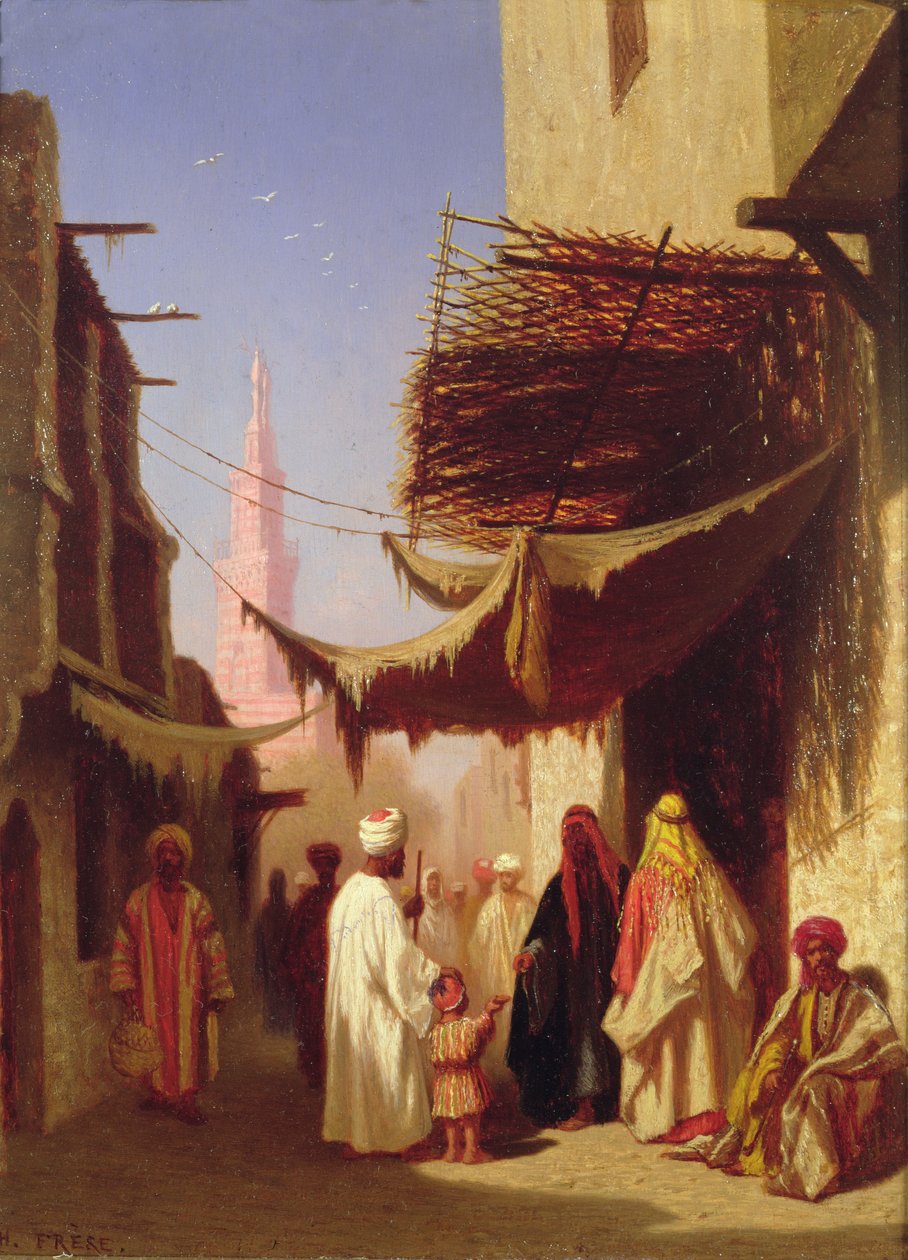 Gatubild, Kairo av Charles Theodore  Frere