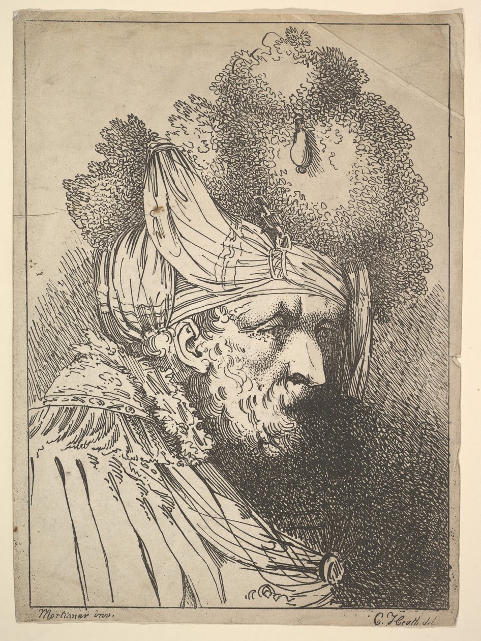 Orientaliskt huvud, ca. 1803. av Charles Theodosius Heath