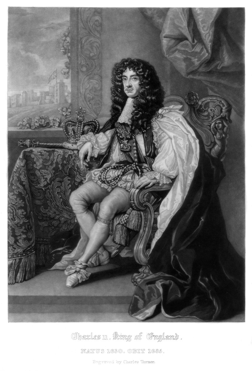 Karl II, kung av England, 1816. av Charles Turner