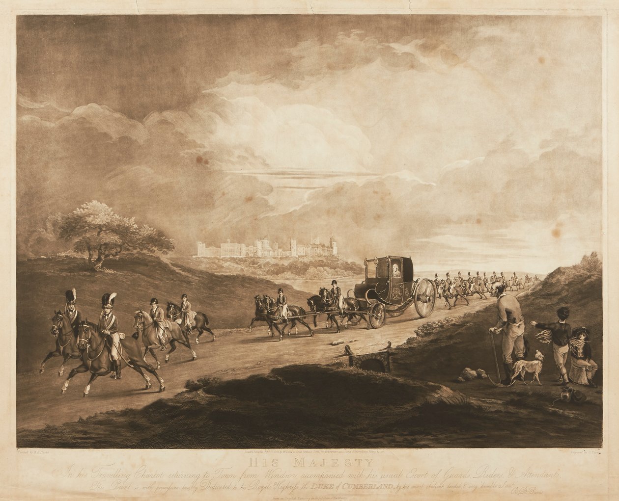 Kung George III i sin vagn av Charles Turner