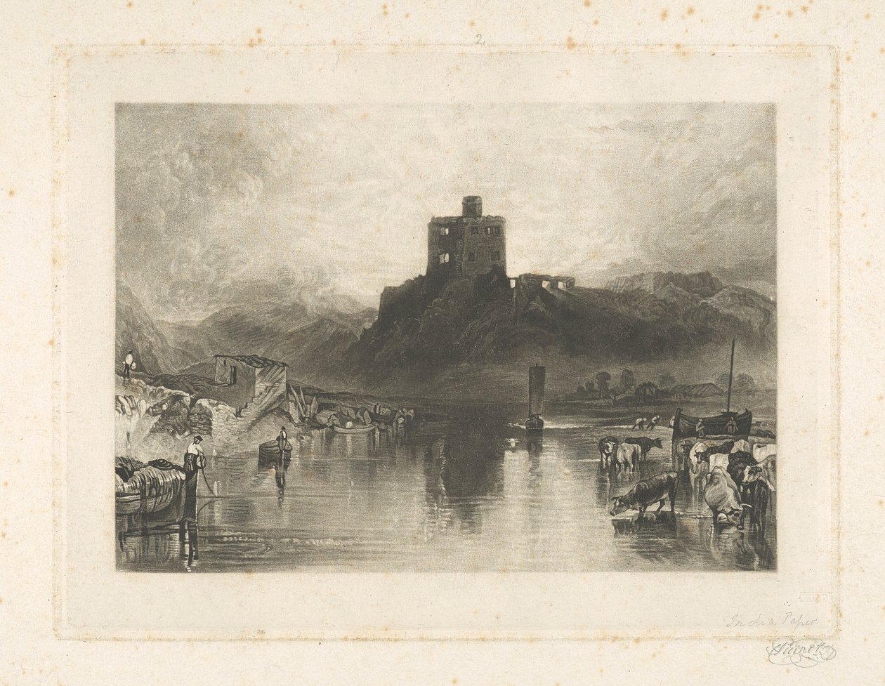 Norham Castle, vid floden Tweed av Charles Turner