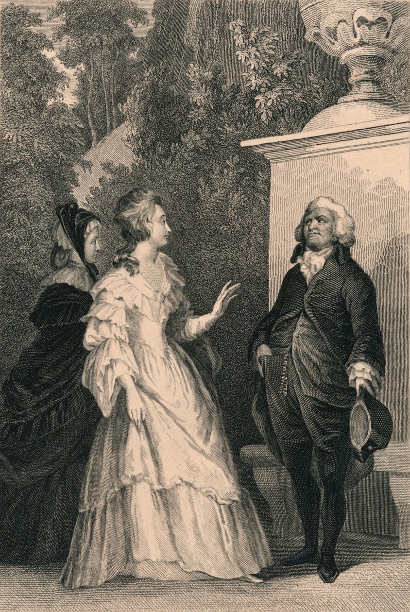 Drottning Marie Antoinette och Mirabeau, c1832. av Charles W. Sharpe