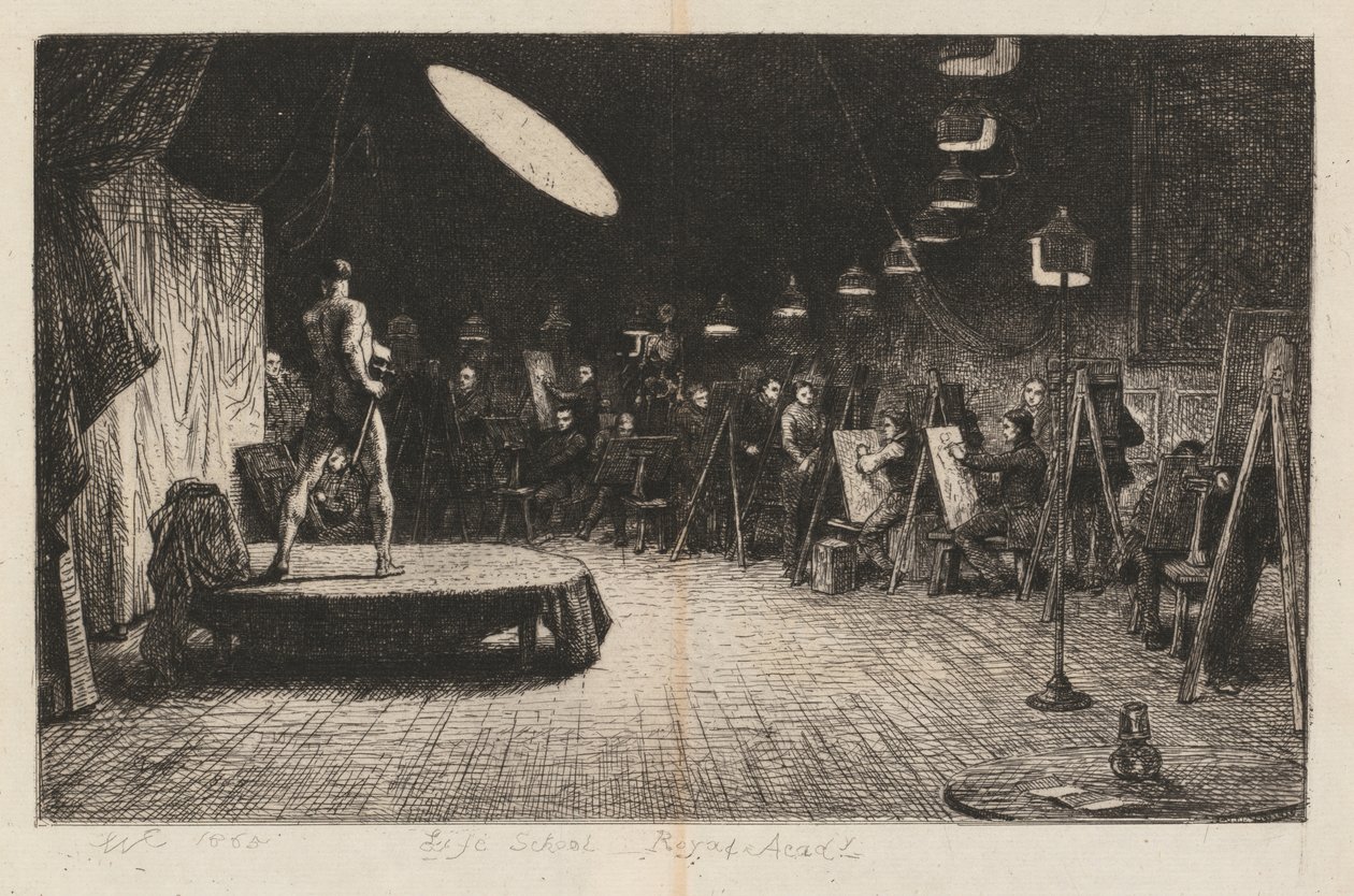 Life School Royal Academy, 1865. av Charles West Cope