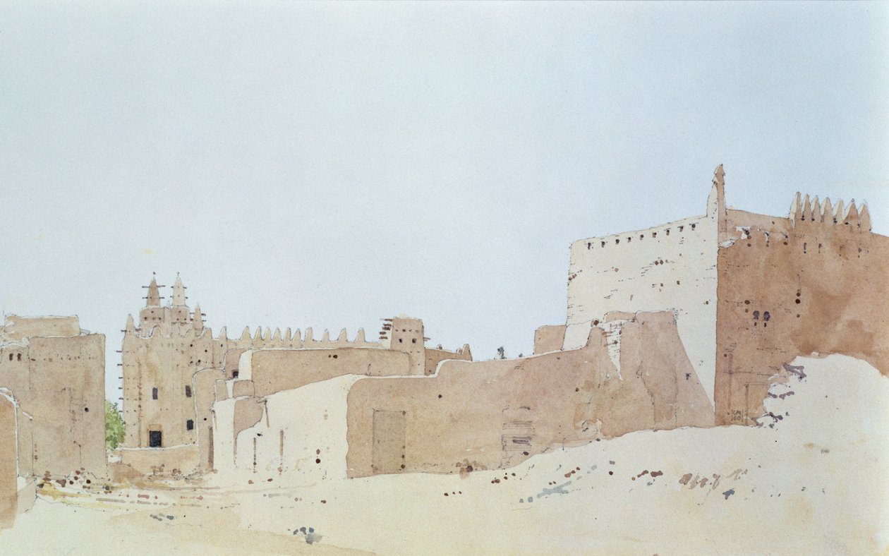 Djenne (Mali) Grande Mosquee, måndag 2000 av Charlie Millar