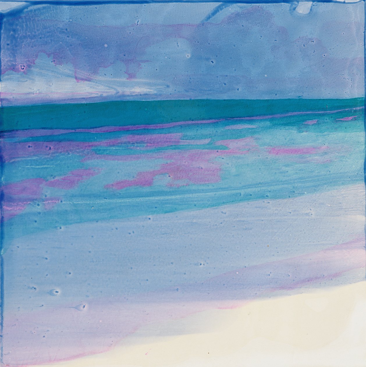 Turtle Beach, 2000 (olja på gesso) av Charlotte Johnstone