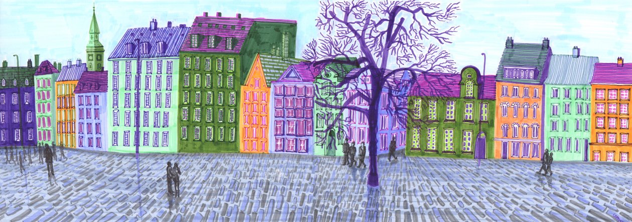 Köpenhamn, 2017 (penselpennor) av Charlotte Orr