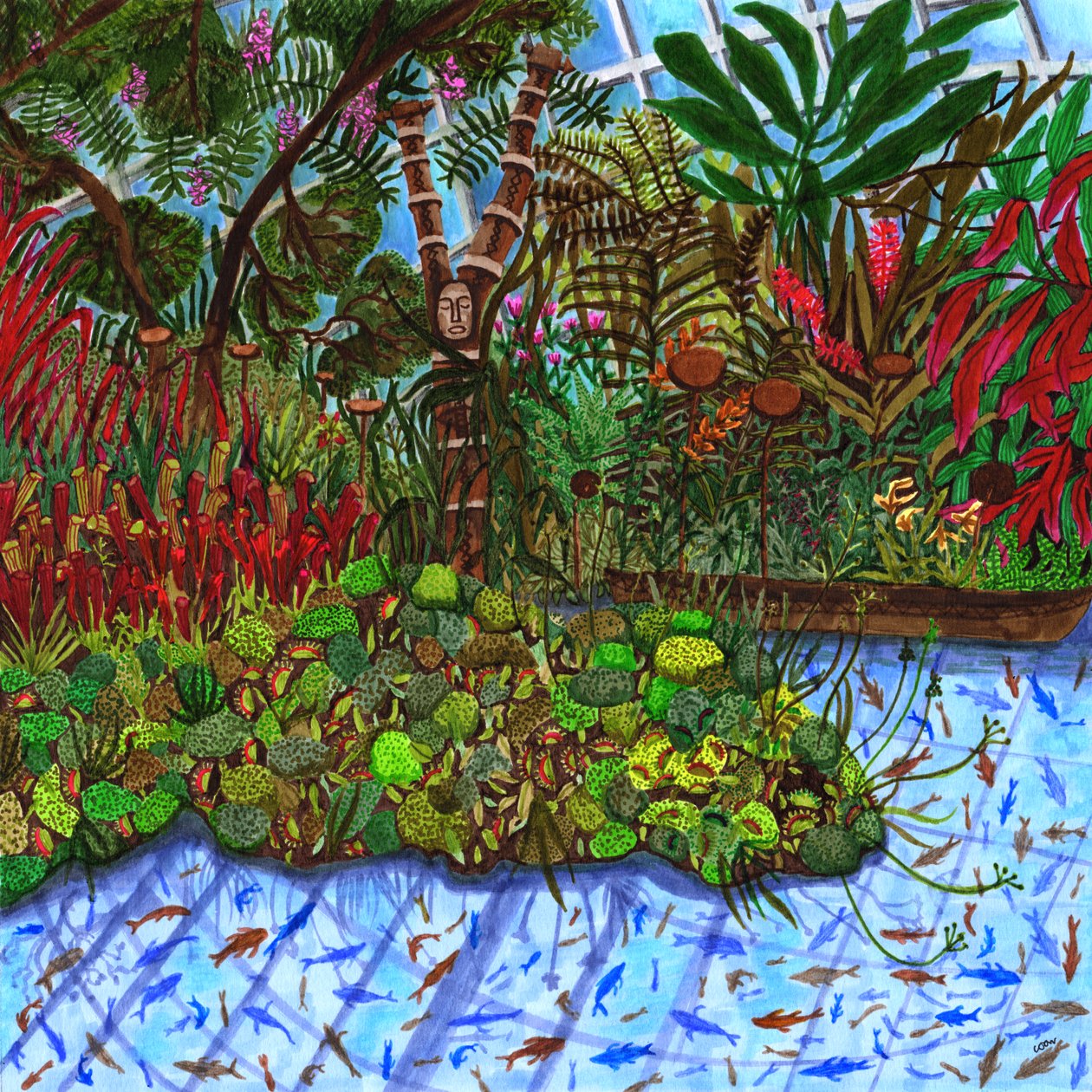 Gardens by the Bay, 2020 (penselpennor) av Charlotte Orr
