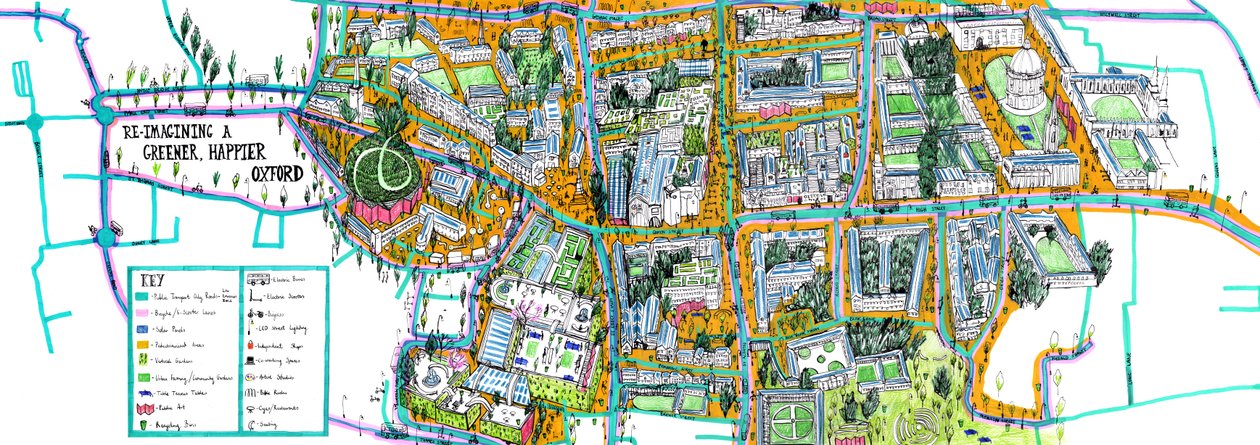 Karta över Oxford, 2021 av Charlotte Orr