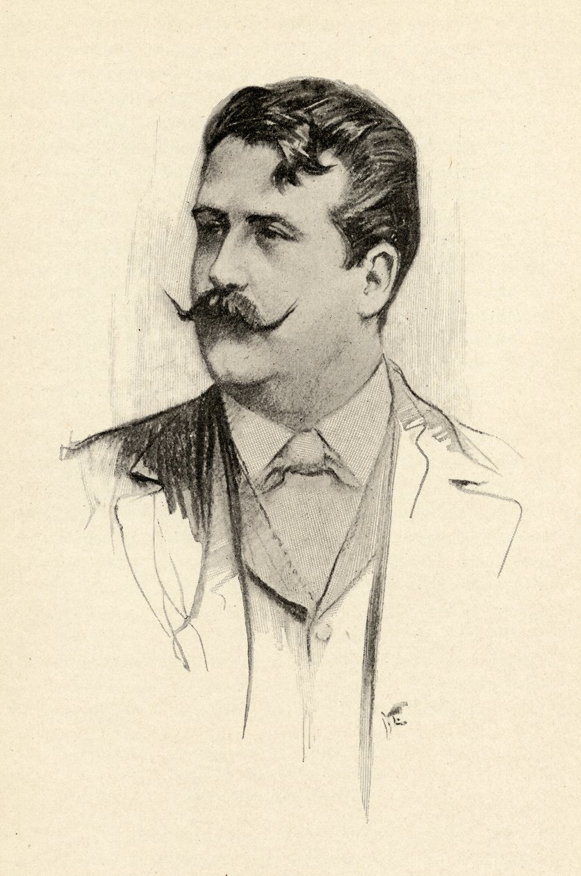 Ruggero Leoncavallo (1857-1919) illustration från "The Lure of Music" av Olin Downes, 1922 av Chase Emerson