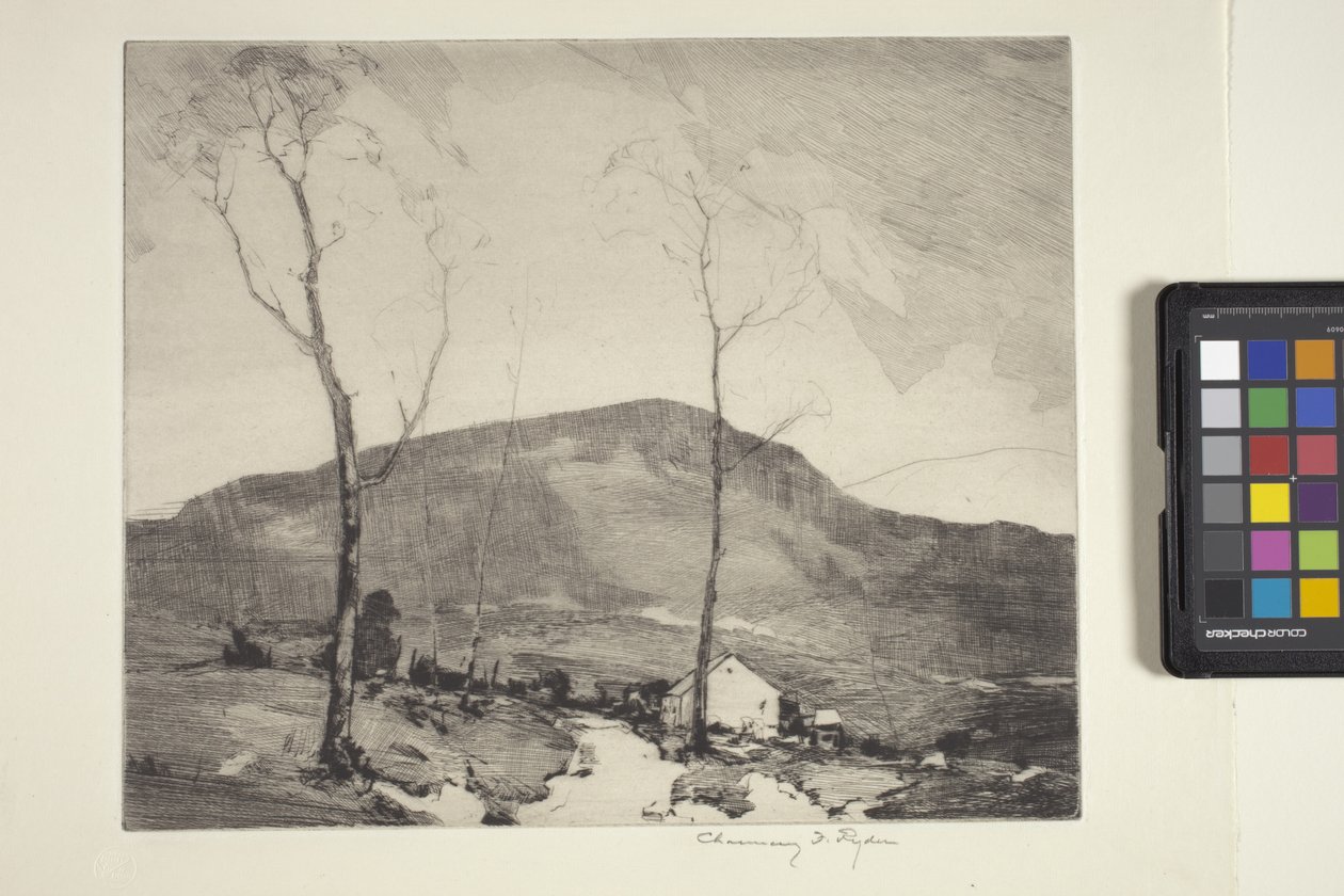 House In The Hills (bläck) av Chauncey Foster Ryder